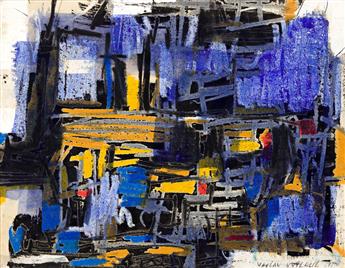 VACLAV VYTLACIL Abstract Composition (Violet, Yellow and Black).